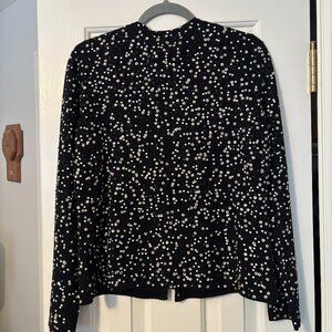 Never worn sequin cardigan sweater - black and white